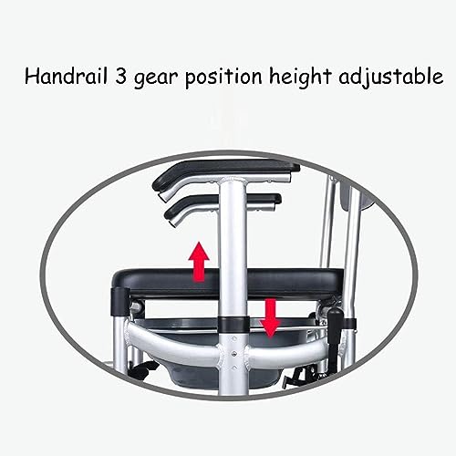 CNAOHGHN Portable Toilet Potty Chair for Elderly Medical Rolling Chair Bathroom Stool Waterproof Shower Accessible Transport Mobile Toilet Home W