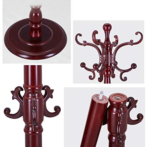 KRHINO Clothes rack and hat rack Coat rack solid wood floor-standing hangers bedroom coat rack home hanging bag rack Suitable for living room