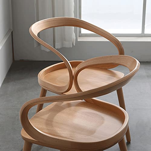 LXXSH Outdoor Garden Casual Office Dining Chairs Design Wooden Rattan Armrest Dining Chairs Comfortable Balcony Furniture (Color : black-Soul Eat