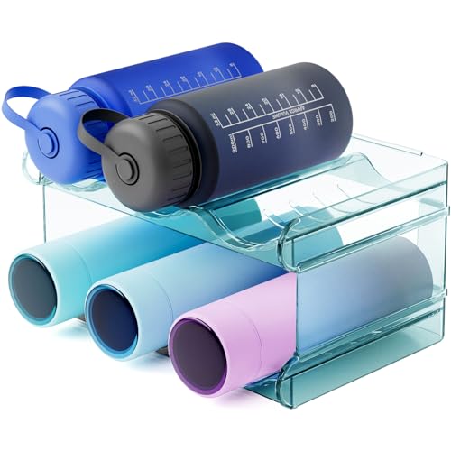 Fabspace Water Bottle Organizer, Stackable Water Bottle Holder for Kitchen Pantry, Fridge, Cabinet, Stackable Cup Holder for Wine, Water, Drink-2