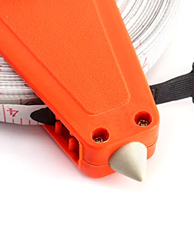 QWORK Open Reel Tape Measure, Fibreglass Surveyors Tape, 50M /165 FT
