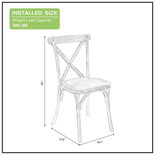 KEVINSPACE X-Back Chair Set of 4, Cross Back Chair for Kitchen, Dining Chair Furniture 4-Pack16.1" x17.3"x 35", White