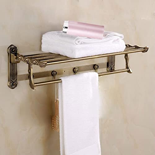 HIGOH Towel Racks,Bathroom Towel Rack Wall Mounted Towel Holder,Kitchen and Bathroom Hardware Accessories,Stainless Steel Towel Rack,Antique Fold