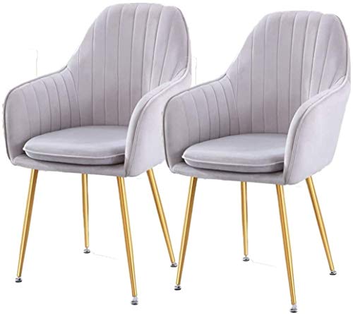 Modern Kitchen Dining Room Chairs Velvet Dining Chairs Set Of 2 With Metal Feet Armrest Backrest Lounge Chair Cushion Removable And Washable (Col