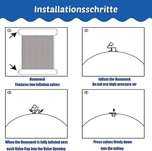 SSYYX Water Hammock 2 Pack Swimming Pool Beach Floating Recliner Inflatable Hammock with Portable Inflator 4-in-1 Multi-Purpose Swimming Chair Be