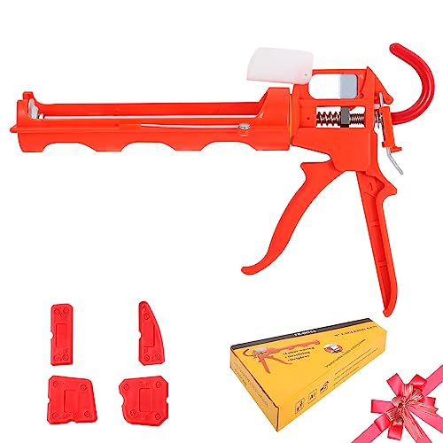 iLitLuk Drip-Free Caulking Gun Ratchet Rod Caulk Gun Applicator 15:1 Thrust Ratio Labor-Saving Lightweight Nylon Frame Cartridge Gun for 10oz/300