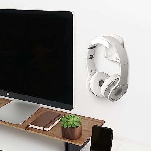 GEEKRIA Gaming Headset Headphone Hook Holder, Headphone Wall Mount Headset Holder, Headsets Hanger Compatible with Bose, Sony, Sennheiser, ATH, A