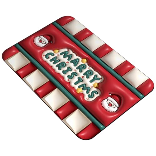 Christmas Door Mat Non-Slip 3D Merry Christmas Welcome Mat 20x32 Inch Decorative Rug Entrance Door Mat Tradition Xmas Decor for Home, Bathroom, K