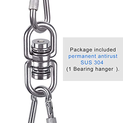 SELEWARE Permanent Antirust Stainless Steel Bearing Swing Swivel, Up to 544kg 360° Rotational Device Hanging Accessory for Web Tree Swing, Hammoc