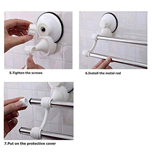 HIGOH Towel Racks, Towel Rail for Bathroom,Self-Adhesive Towel Holder Rack,Wall Mounted Towel Hanger,Bathroom Towel Bar with Suction Cup Bathroom