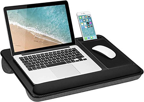 SEFFO Lap Desk Laptop Stand Portable Tray With Cushion, Built In Mouse Pad And Phone Holder, Up To 15.6"
