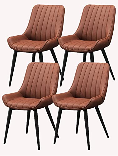 dining chair Office Reception Chairs Business Dining Chairs Set Kitchen Dining Chairs Set of 4 Metal Feet Comfortable Cushions and Backrest Leath
