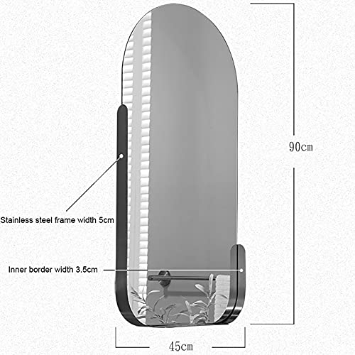 SkiPdr Bathroom Mirror Semi-Ellipse Decorative Mirror with Storage for Bathroom, Bedroom Living Room