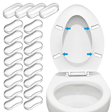 ASTER 20Pieces Toilet Seat Bumper Replacement Kit Bidet Bumpers with Strong Adhesive Toilet Lid Bumpers Rubber Bumpers Pads for Families, Hotels,