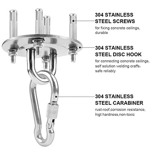Heavy Duty Swing Hangers 500KG Capacity Stainless Steel Hammock Hook,Ceiling Hook,Suspension Hooks with Screws for Hanging Chair Yoga Swing Sets