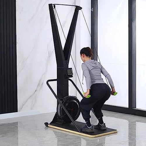 Ski Machine With Display, Ski Exercise Machine, Indoor Ski Cross Trainer, Cross Trainer, Adjustable Resistance, Strength Training Leg Machine, Fo