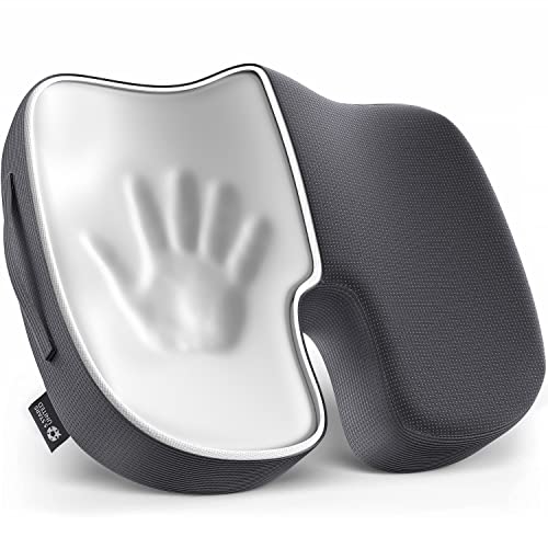 5 STARS UNITED Seat Cushion for Office Chair - 100% Memory Foam Pillow - Firm Coccyx Pad - Tailbone, Sciatica, Lower Back Pain Relief - Premium H