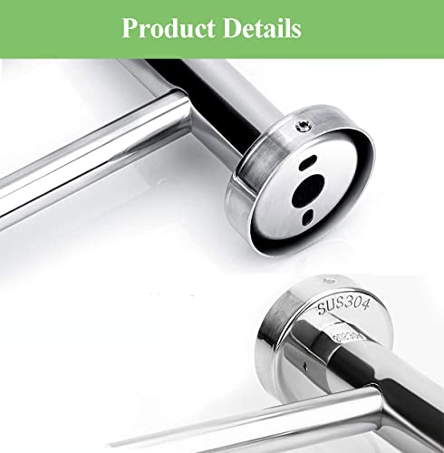 Kuivoo Towel Rail Bar,304 Stainless Steel Double Towel Holder,40cm/16Inches Wall Mounted Polished Bath Towel Rack for Bathroom and Kitchen, Silve