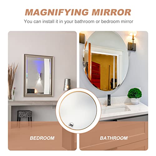 SOLUSTRE Wall-mounted Mirrors Home Mirror 20X Magnifying Makeup Mirror Bathroom Shower Mirror Suction Cup Lighted Makeup Mirror for Detail Makeup
