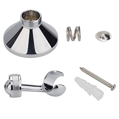 HIMREYLD Shower Head Holders - Copper Shower Holder Bracket 360 Degree Adjustable Wall Mount for Standard Handheld Showerhead and Hose - Chrome P