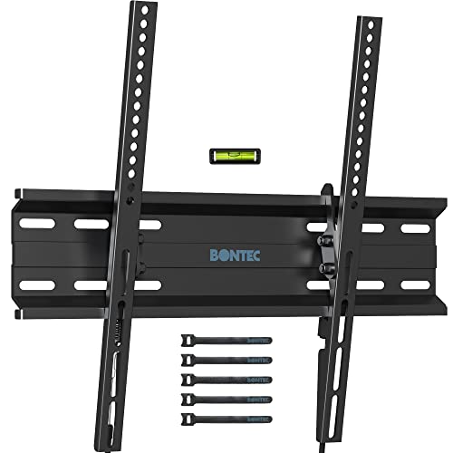 BONTEC Ultra Slim TV Wall Bracket Mount for 23"-60" LCD LED 3D Plasma TVs, Low Profile Tilt TV Wall Mount up to VESA 400x400mm, 45kg Weight Capac