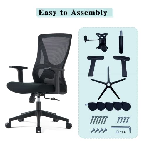U2PICK Office Chair Mesh Back Adjustable Office Chair Ergonomic Swivel Chair, High Back Executive Office Chair with Lumbar Support Breathable Wid