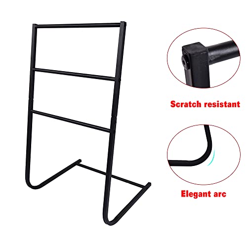 Freestanding Metal Towel Rack Scarf Rack Coat Rack 3 Bars Freestanding Drying Shelf For Bathroom, Bedroom, Living room 3-Tiers Black
