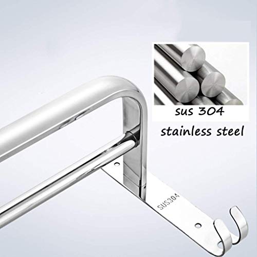 KNOXC Towel Racks,Towel Bar Double Towel Bar Polished Finish Wall Mounted for Bathroom or Kitchen with Hook Towel Rack