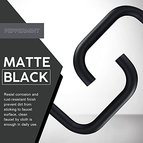 Kitchen Sink Mixer Tap 360 Swivel Spout Monobloc Mixers Faucet Single Lever Rectangle Taps with Aerator Matte Black