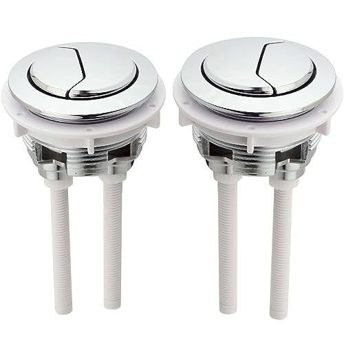 38mm Toilet Flush Button Replacement,2 Pack Toilet Dual Flush Push Button,Round Head Toilet Flush Button Replacement Accessories for Bathroom Toi