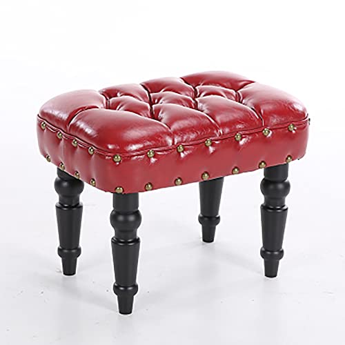 Leather Bench,Premium Buttons End of Bed Bench UPHOLSTERED Bench Seat,Solid Wood Frame,Rustic Bedroom Bench Entryway Bench Living Room Bench-Whit