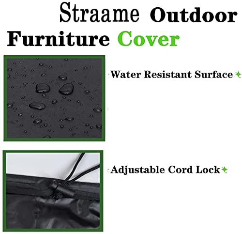Straame - Outdoor Furniture Protection Cover – Heavy Duty 420D Oxford Fabric – Waterproof & Windproof Anti-UV Rectangular Patio Table Cover with