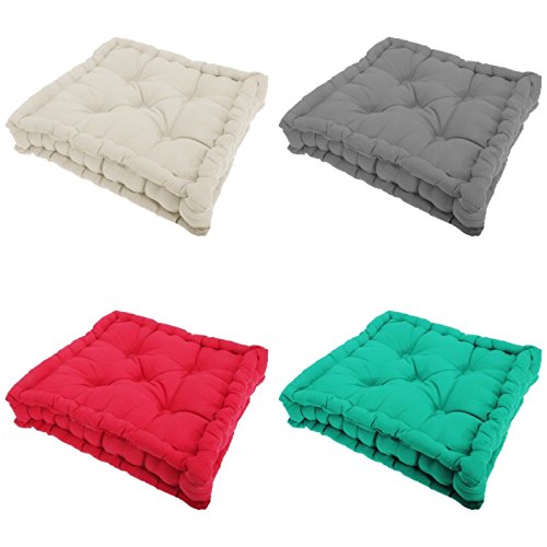 Luxury 100% Cotton Comfortable and Durable CHUNKY SQUARE SEAT PAD BOOSTER / CUSHION Ideal For Home, Office and Garden or Great Comfort for Pregna