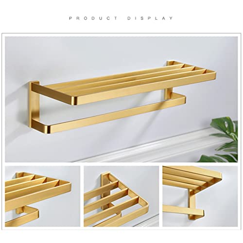 HIGOH Towel Racks, Bathroom Towel Rack Wall Mounted Towel Holder,Brass Bathroom Accessories Copper Towel Rack Bar,Bathroom Shelf,Towel Holder,Bat