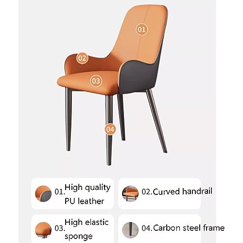 RILOOP Dining Chairs Modern Pu Leather High Back Padded Soft Seat for Home Commercial Restaurants Living Room Chairs/Light Gray+Gray