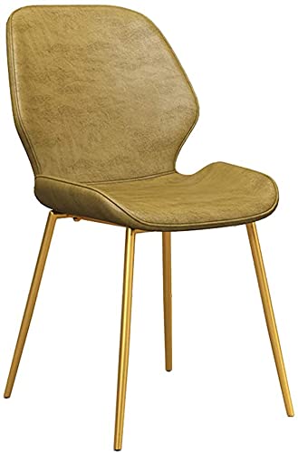 Kitchen Dining Chair with Matel Legs Modern Simple PU Leather Backrest Chair Kitchen Living Room Lounge Counter Chairs (Color : Light gray, Size