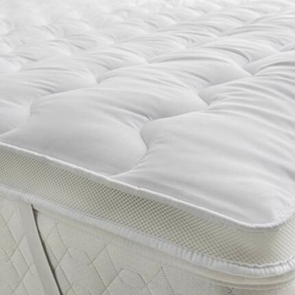 Microfiber Mattress Topper 5cm Thickness Hollow Fibre Filling Anti Allergic Ultra Air Flow Mattress Protector Topper Single Bed 91cm x 193cm + 5c