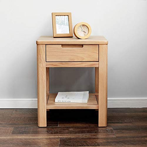 N/A Solid Wood Bedside Cabinet Nordic Economy Bedside Storage Cabinet, Minimalist Single Drawer Bedroom Minimalist Cabinet