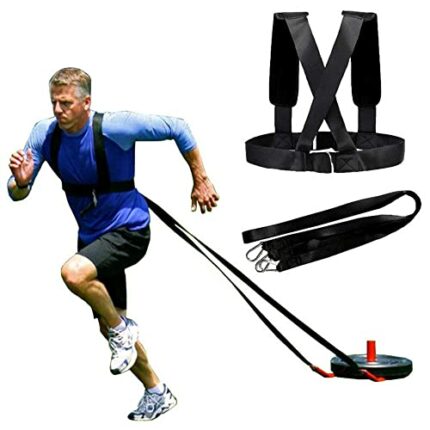 DZOZO Sled Harness Belt Band Workout Harness Exercise Speed Trainer Vest with Pull Strap Fitness Speed Strength Training Belt for Resistance Trai