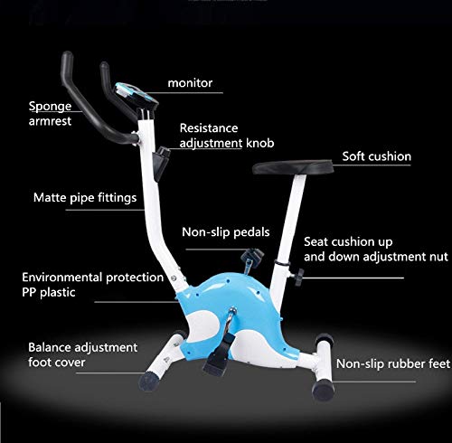 N/A Home Silent Control Folding Exercise Bike Fitness Equipment Indoor Gym Spinning Bicycle Pedal Sports Bike (Color : Blue)