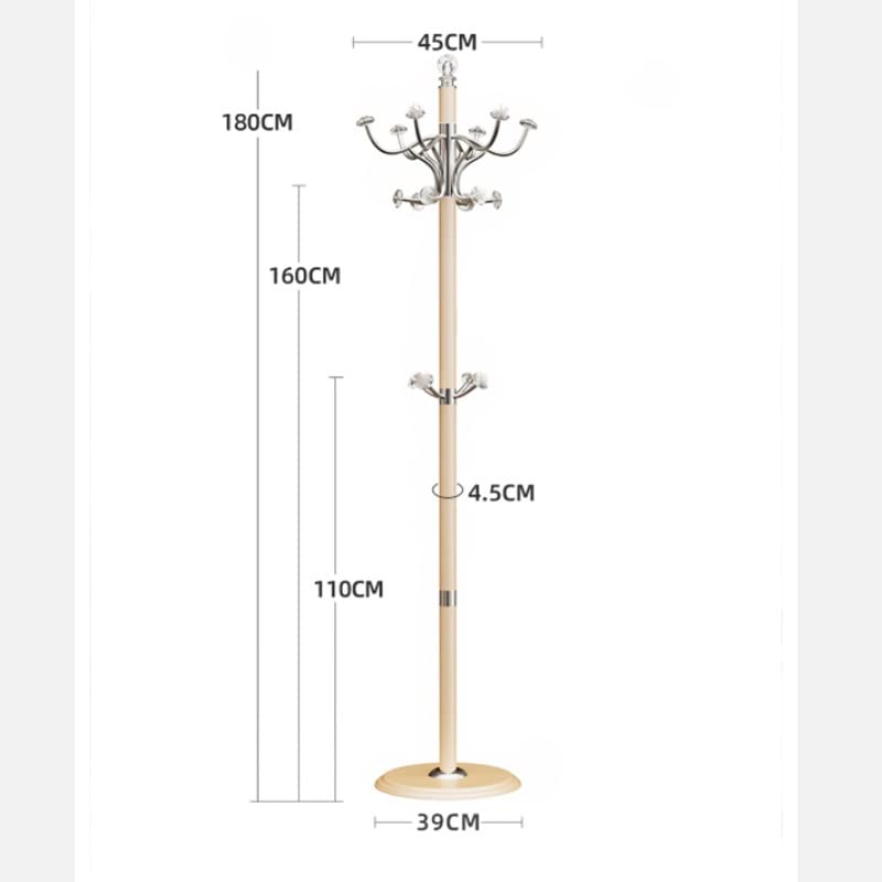 N/A Metal Coat Hanger Design Floor-to-ceiling Coat Rack Standing Bedroom Furniture Floor-to-ceiling Coat Hanger (Color : Argento, Size : Light Gr