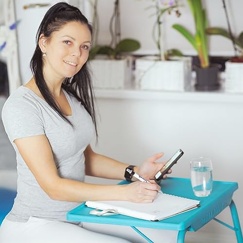 OAK N' OAK BUNNY BEAR ® TABLE-WHITE | Adjustable Multi Position Portable Folding Table Mate for Bed Trey, Work, Watch TV, Dining, Study, Outdoor