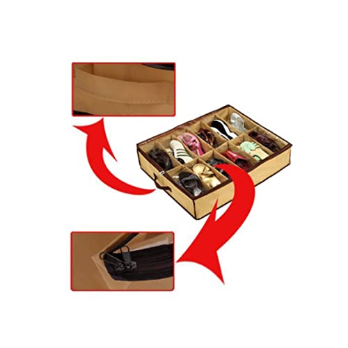 Qiuwaihei 12 Pairs Tidy Under Bed Non-woven Fabric Shoe Storage Organizer Holder Box Closet Bag Case 1*Shoes Storage Organizer