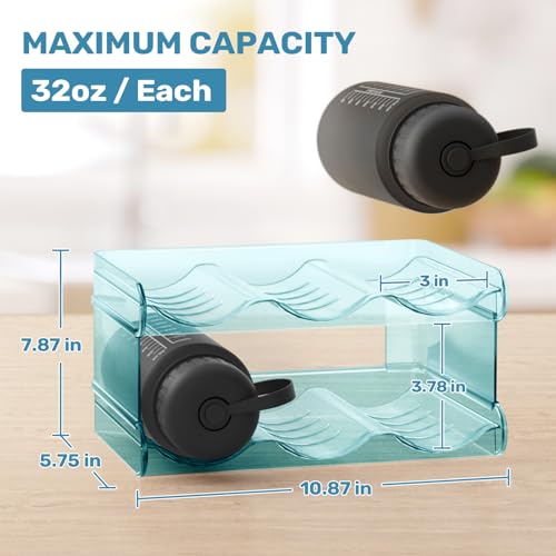 Fabspace Water Bottle Organizer, Stackable Water Bottle Holder for Kitchen Pantry, Fridge, Cabinet, Stackable Cup Holder for Wine, Water, Drink-2