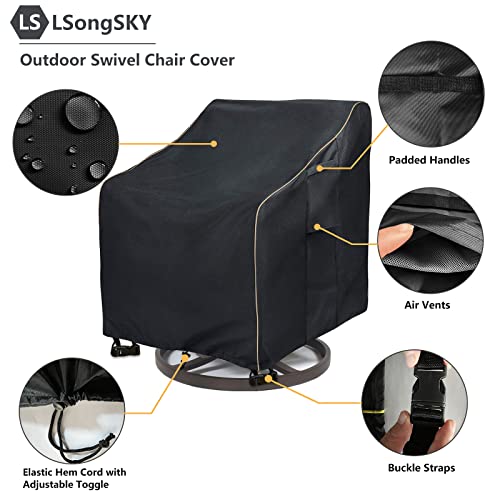 LSongSKY Outdoor Swivel Lounge Chair Cover 2 Pack,Waterproof Heavy Duty Outdoor Chair Covers,Patio Rocking Chair Covers For Outdoor Furniture,(30