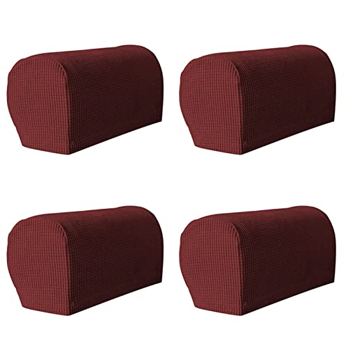 Yamvisa Armchair Covers, Set of 4 Armrest Chair Covers Non-Slip Arm Protector Stretch Armchair Couch Anti-Scratch Furniture Slipcovers for Sofa C