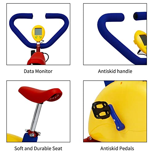 Fun And Fitness Exercise Equipment For Kids, Toddler Exercise Bikes Machine Indoor Cardio, Training For Childrens With Adjustable Seat Workout Bi