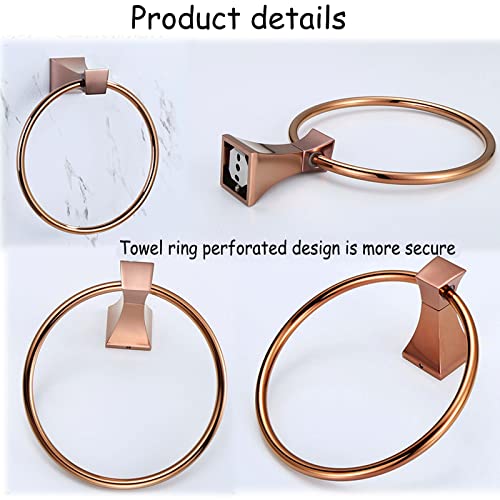 GAKIN Towel Holder Bathroom Rose Gold Zinc Alloy Rack Modern Simple Ring