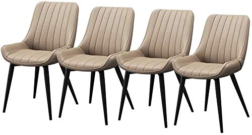 Modern Kitchen Dining Room Chairs Set Of 4 Dining Chairs Leather Soft Seat Living Room Chairs Non-Slip Metal Legs Kitchen Chairs For Reception Of