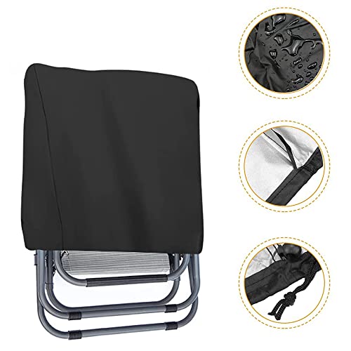 Tiardey Black Chair Cover,Outdoor Folding Chair Cover Waterproof Dustproof and UV Resistant,7.9/13x28x43inch